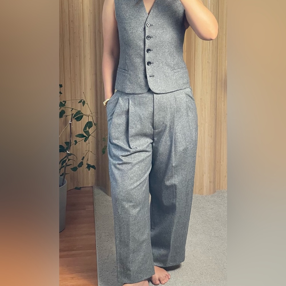 COS Wool-Blend Wide-Leg Trousers - Size 2
